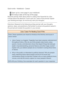 Julius Caesar Pre-Reading Quick Write