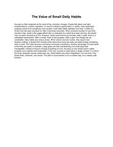 The Value of Small Daily Habits