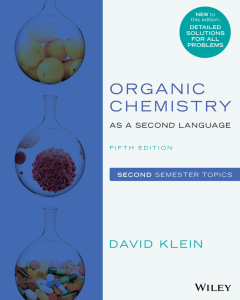 Organic Chemistry as a Second Language 5e Second Semester Topics