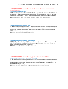 ACCT 322 In-Class Problems: Dilutive Securities & EPS