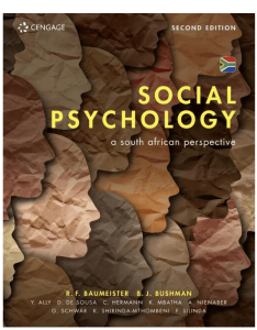 Social Psychology: A South African Perspective Textbook