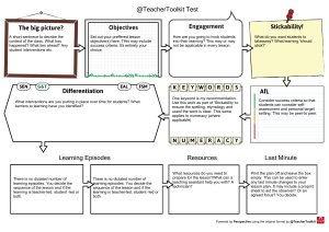 Teacher Toolkit Lesson Plan Template