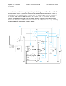 Pipelined Datapath Handout