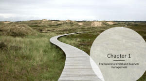 Chapter 1: The Business World and Management
