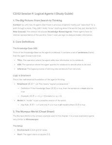 CS152 Session 9: Logical Agents I Study Guide