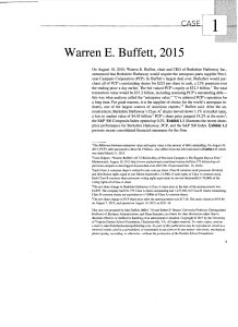 Warren Buffett 2015 Berkshire Hathaway PCP Acquisition Case Study