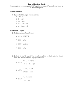 Exam 1 Review Guide: Math Topics