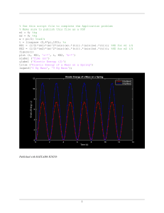 Energia Kinetyczna Masy na Sprężynie - Skrypt MATLAB