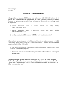 ECO 442 Problem Set 2: Interest Rate Parity