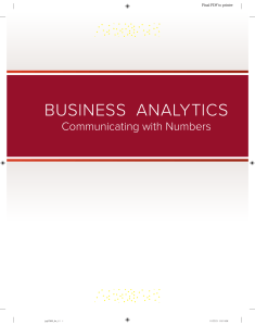 Business Analytics: Communicating with Numbers Textbook
