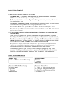 Lecture Notes: Financial Statements & GAAP Overview