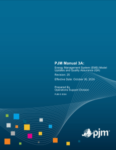 PJM Manual 3A: EMS Model Updates & QA