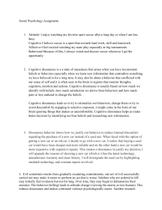 Social Psychology Assignment: Attitudes & Cognitive Dissonance