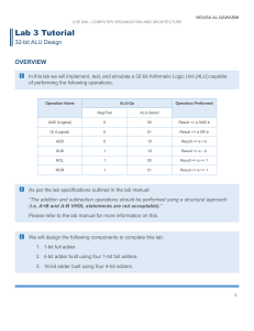 32-bit ALU Design Lab Tutorial