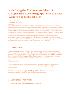 Maintenance-Equivalent Wage: Labor Valuation 1860-2026