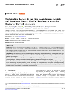 Factors in Adolescent Anxiety: A Narrative Review