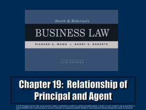 Chapter 19: Principal-Agent Relationship in Business Law