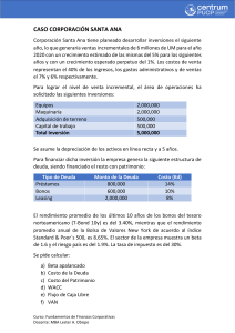 Caso Corporaci&oacute;n Santa Ana: C&aacute;lculos Financieros (WACC, VAN, FCF)