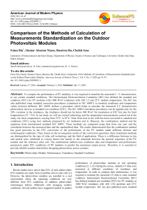 Comparison of PV Module Standardization Methods for Outdoor Measurements