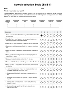 Sport Motivation Scale (SMS-II) - Psychological Assessment Tool