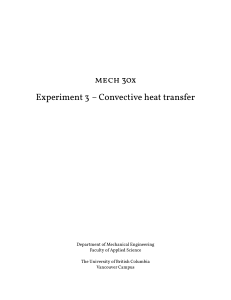 MECH 30X Experiment 3: Convective Heat Transfer Lab Manual