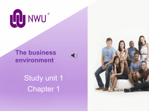The Business Environment: Study Unit 1 Chapter 1