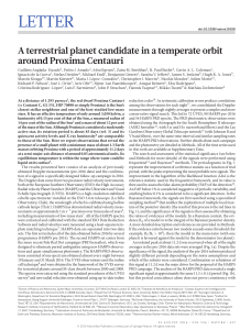 Proxima Centauri Planet Candidate: Terrestrial World in Habitable Zone