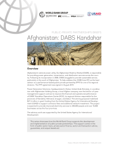 Afghanistan DABS Kandahar PPP Case Study
